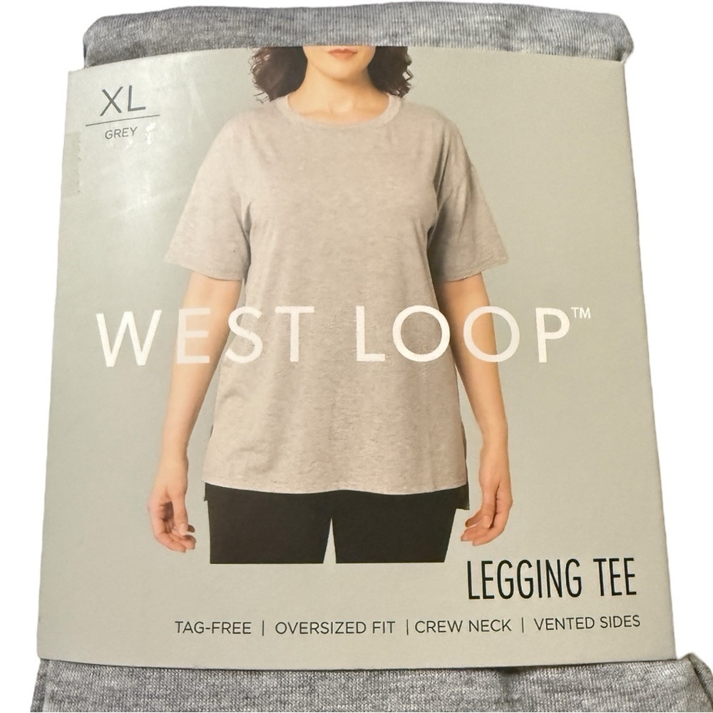 West Loop XL Legging Tee – Oversized Fit in Grey